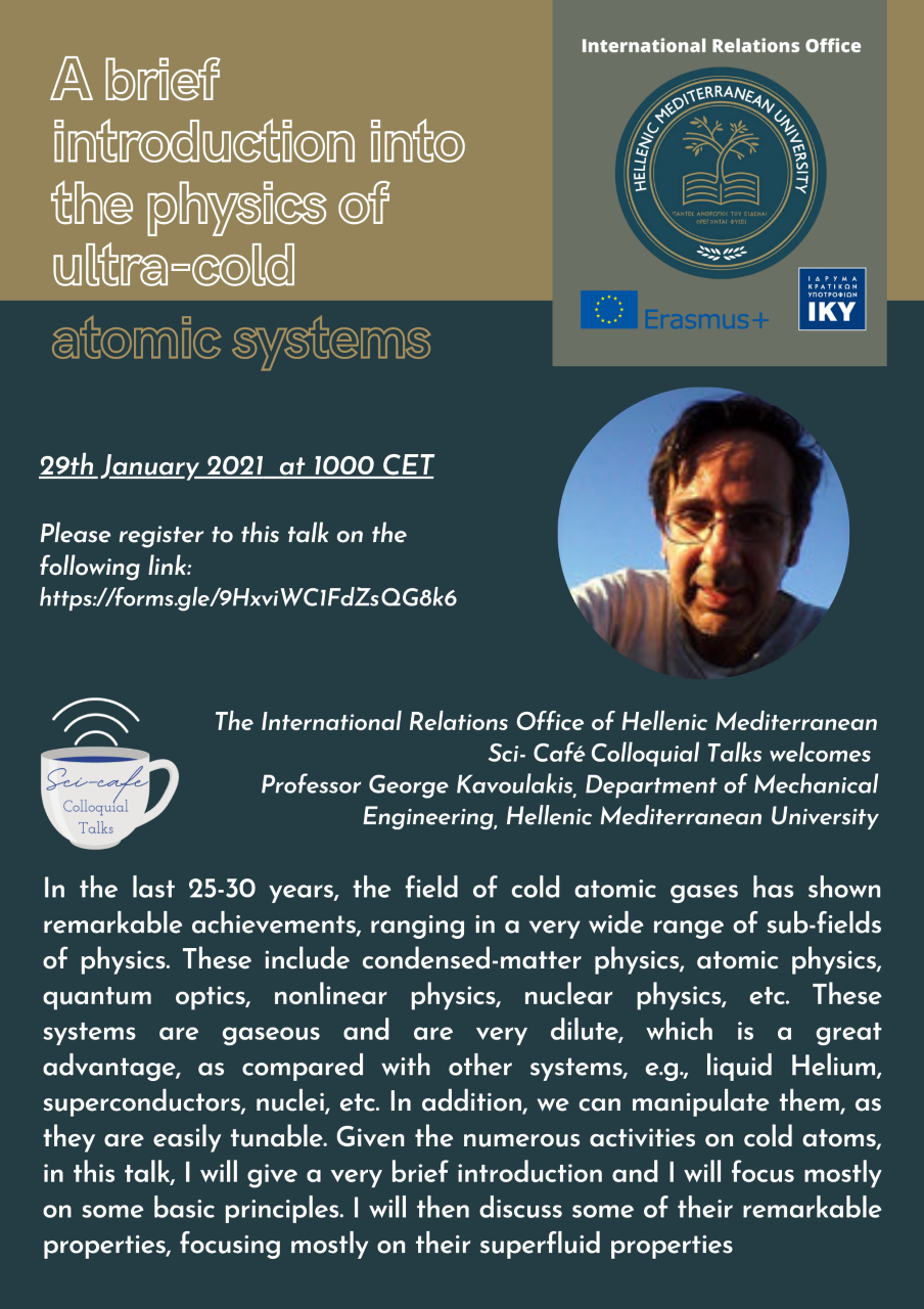 Webinar: A brief introduction into the physics of ultra-cold atomic systems